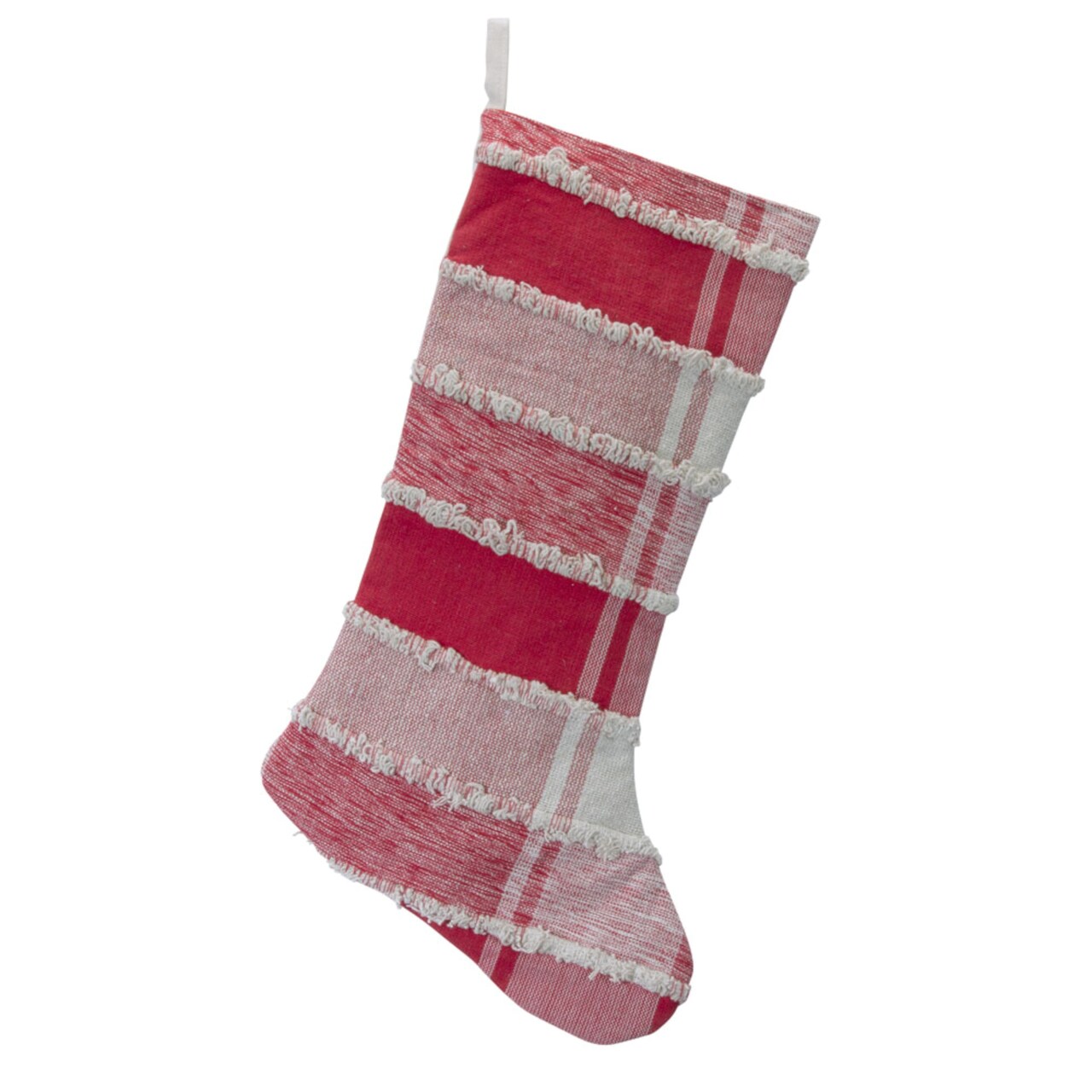 Contemporary Home Living Set of 2 Red And Gray Plaid Stocking 72&#x22;